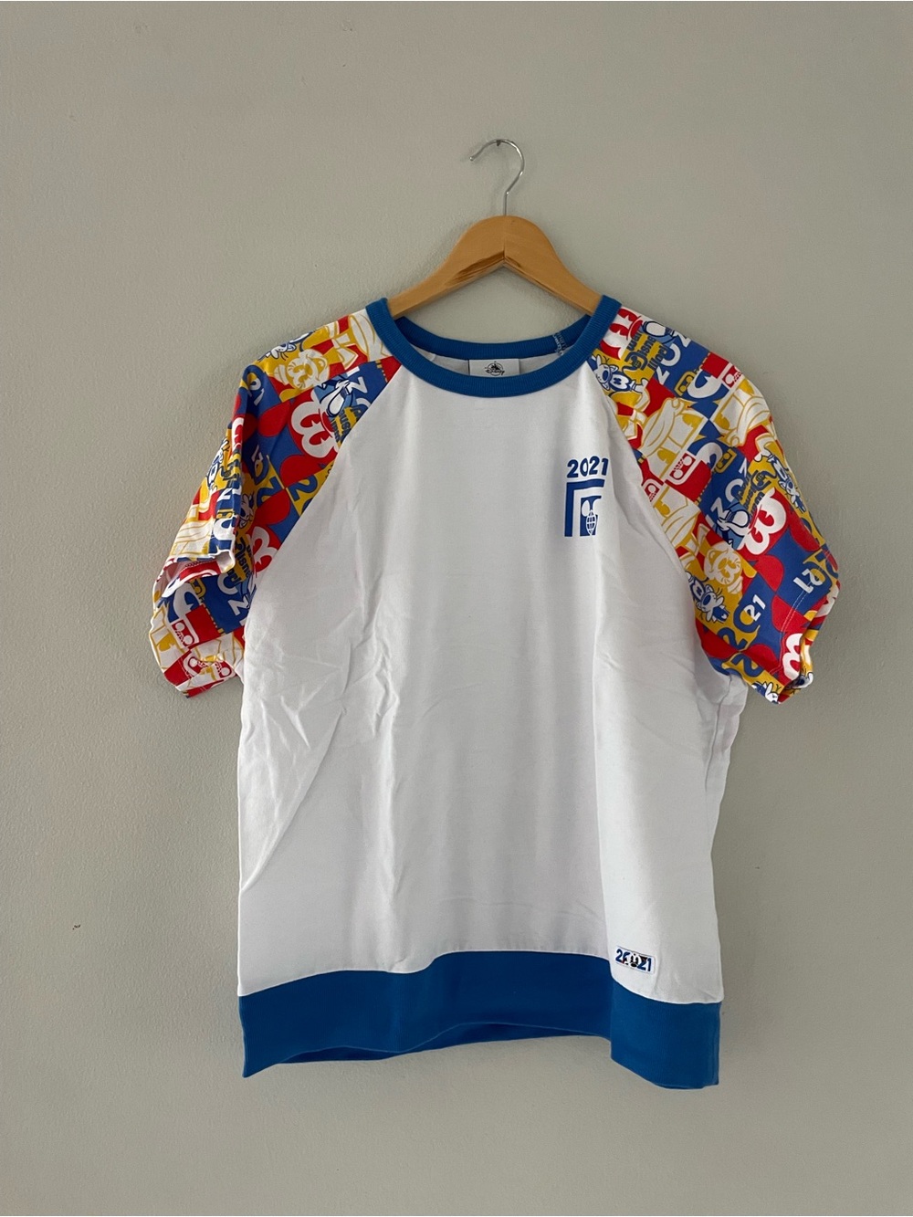 Disney White Tee with Blue Crew Neck Trim